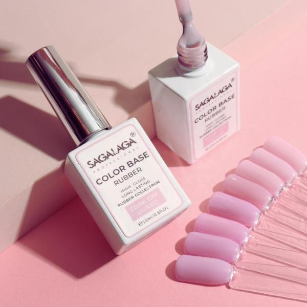 Vernis à ongles Soak Off SAGALAGA non toxique, couche de base en gel, marque privée OEM, vernis à ongles en gel de couleur 15ML pour SALON DE NAIL ART