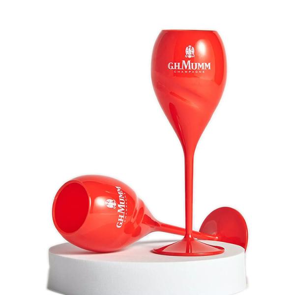 G.H. Mumm Polycarbonate Tulip Champagne Glasses Flutes Limited Edition