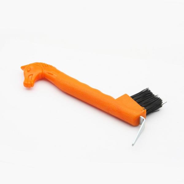 Special Designed Horse Head Hoof Pick With Brush 19cm PP Plastic Optional Color