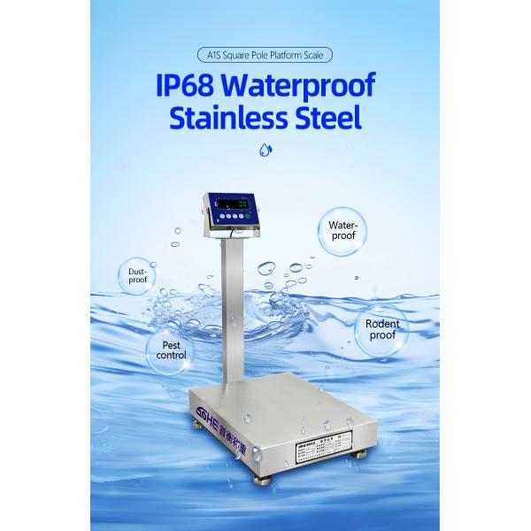Weighing A1S Square Pole Industrial Platform Scale 60cm*80cm Stainless Steel Waterproof
