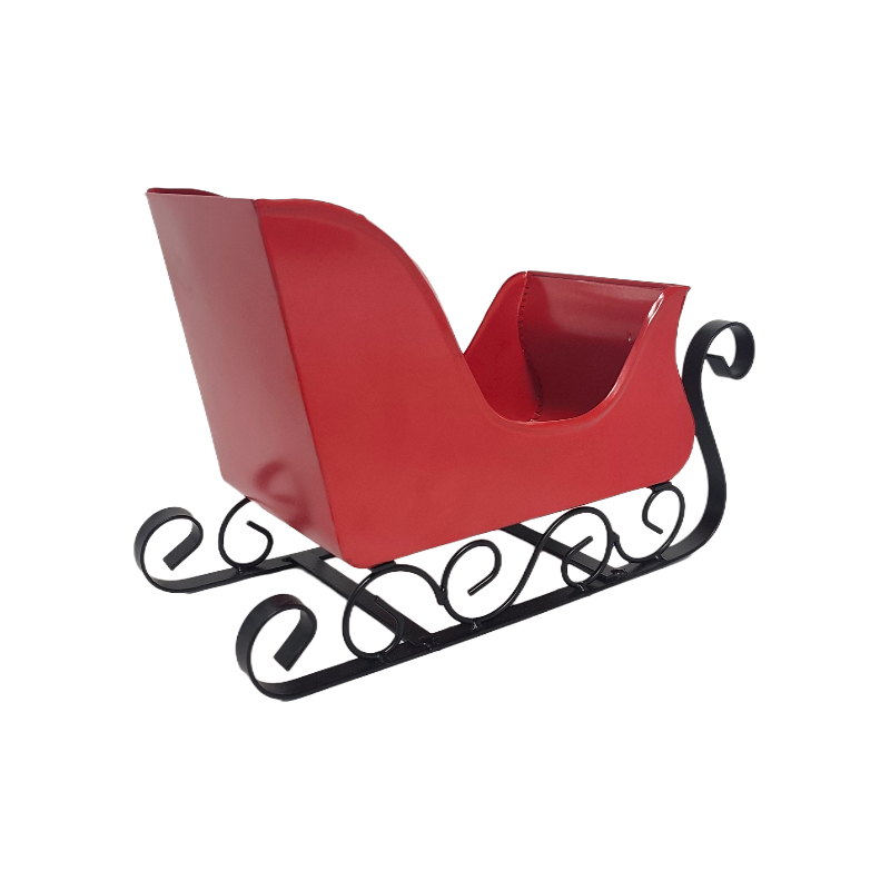 Industrial Metal Sheet Decorative Holiday Sleigh Rust Resistant Powder Coated