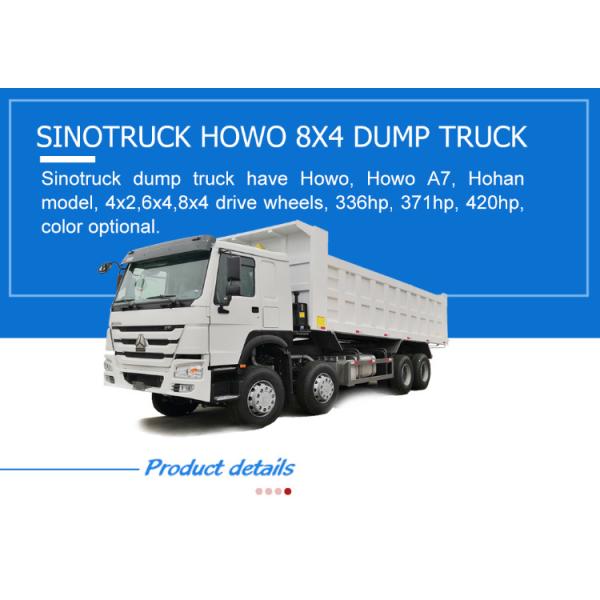 Red 8X4 Trucks 371 HP 375HP 400HP 420HP Sinotruk Heavy Duty Tipping Tipper Dumper Second Hand Dump Truck and HOWO Truck for Africa Market