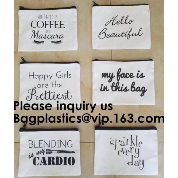 Plain Personalized Organic Travel Cotton Canvas Makeup Bag,Promotional Beauty Makeup Bag Custom Printed Logo Canvas Zipp