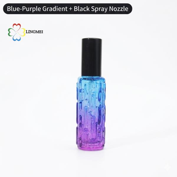 Luxury 10ml Gourd-Textured Glass Perfume bottle with auminum mist spray – Premium Portable Travel Spray Bottle