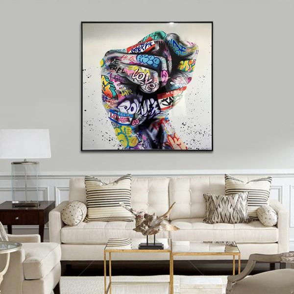 OEM ODM Graffiti Crystal Porcelain Painting Digital Print For Modern Living Room Decor