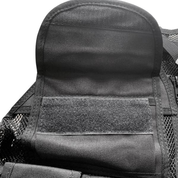 Veste noire de protection confortable avec plusieurs poches pour le corps et le tissu de l'équipement