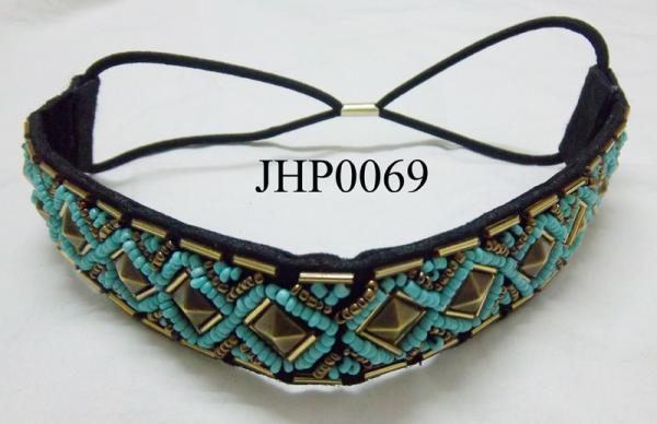 beaded & plaited hair band