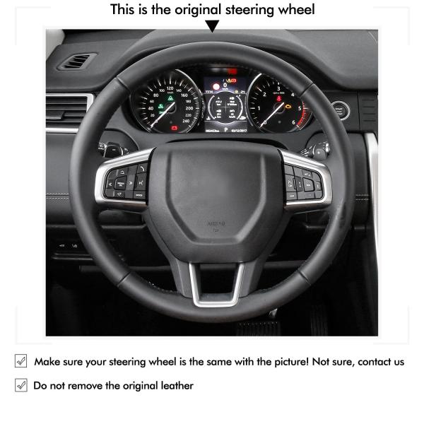 Accessories of Cars Hand Stitched Genuine Leather Steering Wheel Cover for Land Rover Discovery Sport (L550) 2015-2019