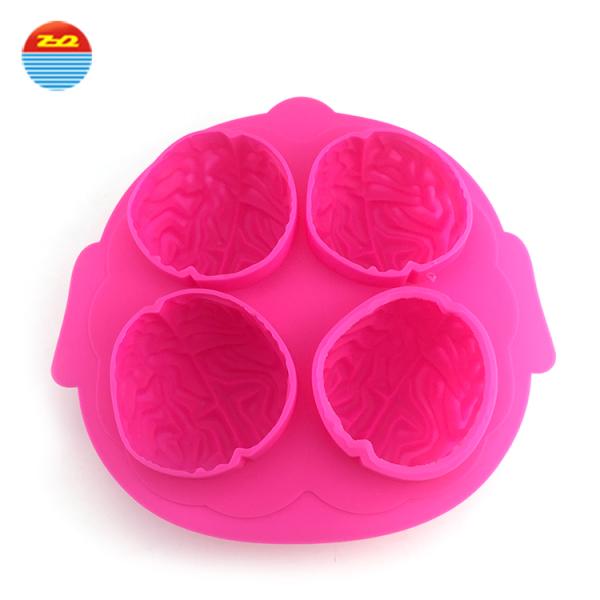 Summer hot sale Four squares Brain silicone ice cube tray for Making ice cream