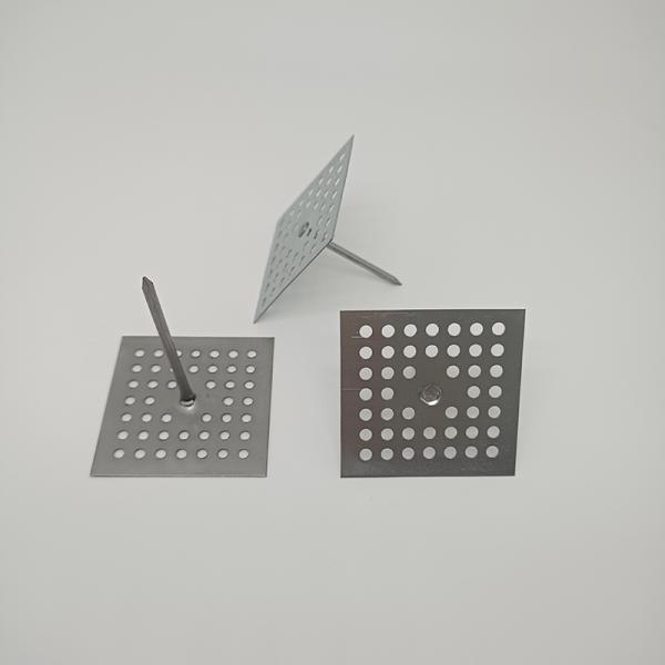 ISO9001 Perforated Base Insulation Hangers Galvanized Steel Self Stick Insulation Pins