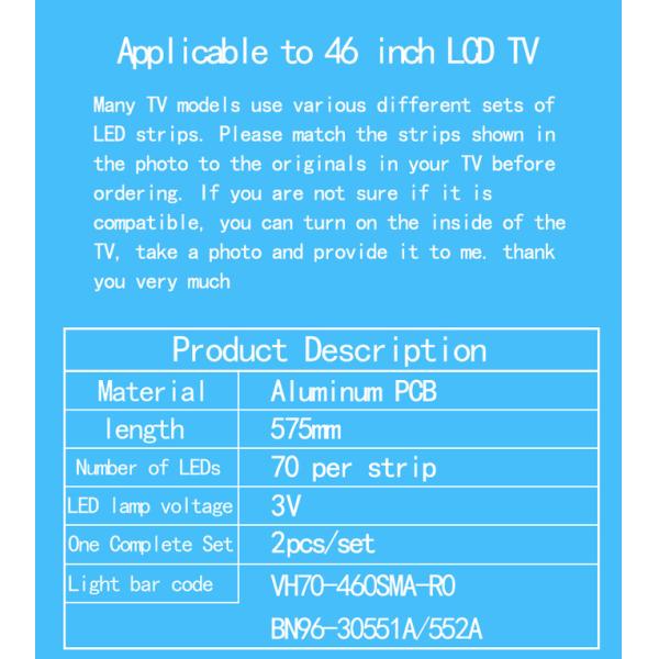 UA46H7000 UE46H8000 Samsung TV Backlight UE46H7000 LH46UEDPLGC VH70-460SMB-R0