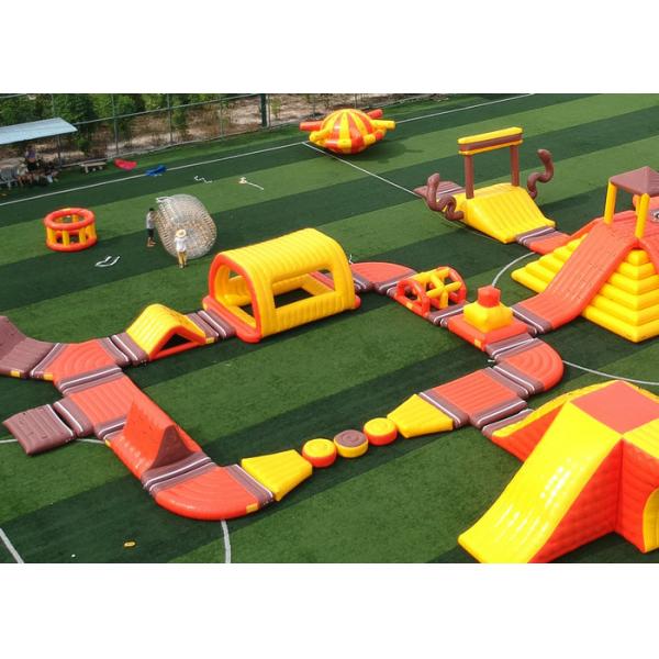 Giant Inflatable Floating Water Park / 0.9mm Pvc Tarpualins Inflatable Water Sports