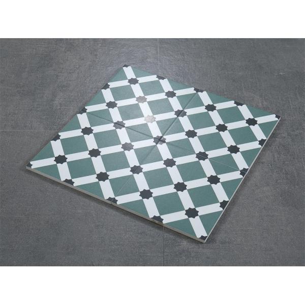 Light Green Ceramic Rustic Tile 20x20cm Non-Slip Indoor Floor