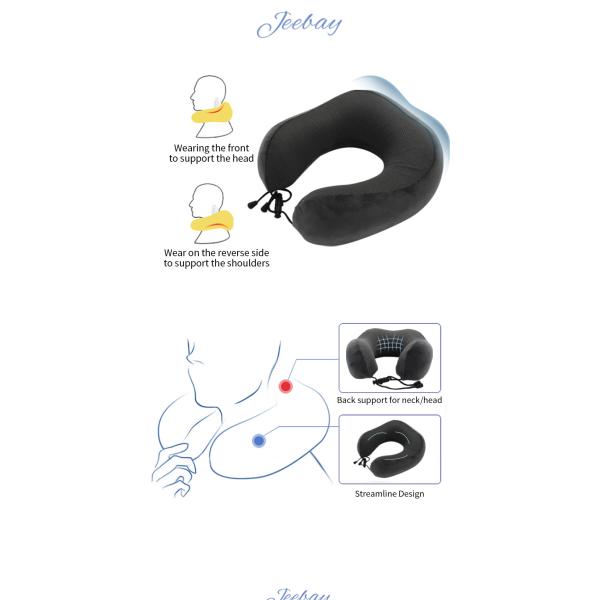 Polyester Memory Foam Travel Pillow for Comfortable Neck Support and Easy Maintenance