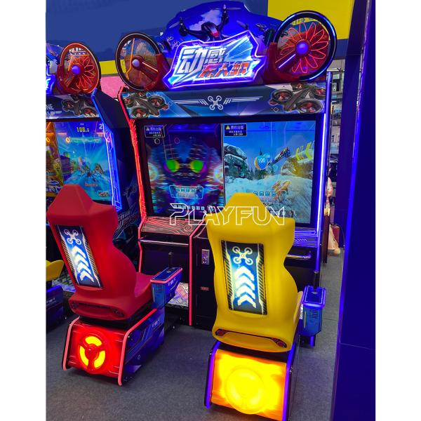 Playfun 2 Players Video Arcade Racing Games Crazy Drone 55 Inch Screen Simulator Cars Driving Game Machine