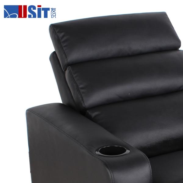 Home Theater Electric Recliner Chair With Headrest Adjustable Height Easy Cleaning