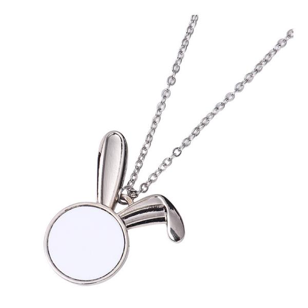 Collier à collier de lapin de sublimation cadeaux de Pâques personnalisés Collier de lapin pour transfert de chaleur