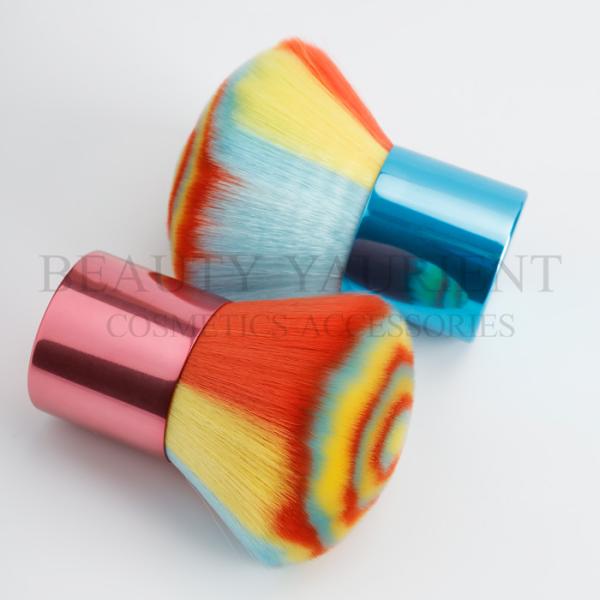 Multicolored Hair Kabuki Makeup Brush OEM Logo Facial Beauty Tools