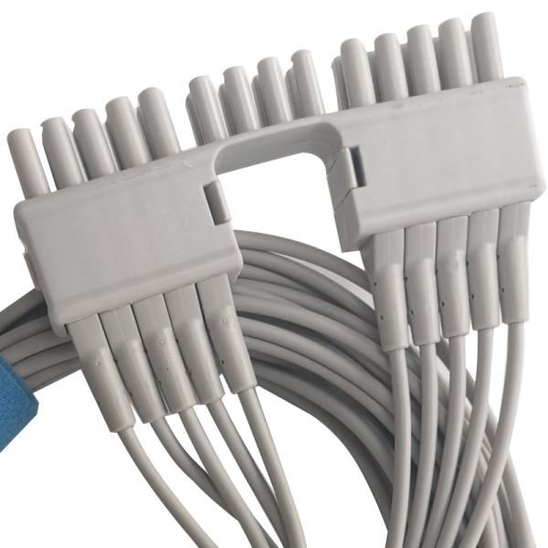 Grey 10 Lead ECG EKG Cable ECG Leadwire In Banana 4.0 Terminal