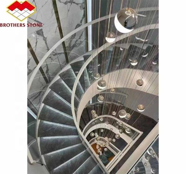 Foshan Custom Modern Honed Marble Big Slab Cut-to-Size Stairs for Home Interior Design