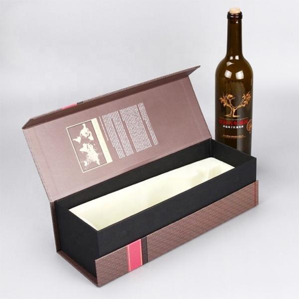 Único presente reciclável luxuoso do material do papel de arte da caixa do vinho do cartão da garrafa