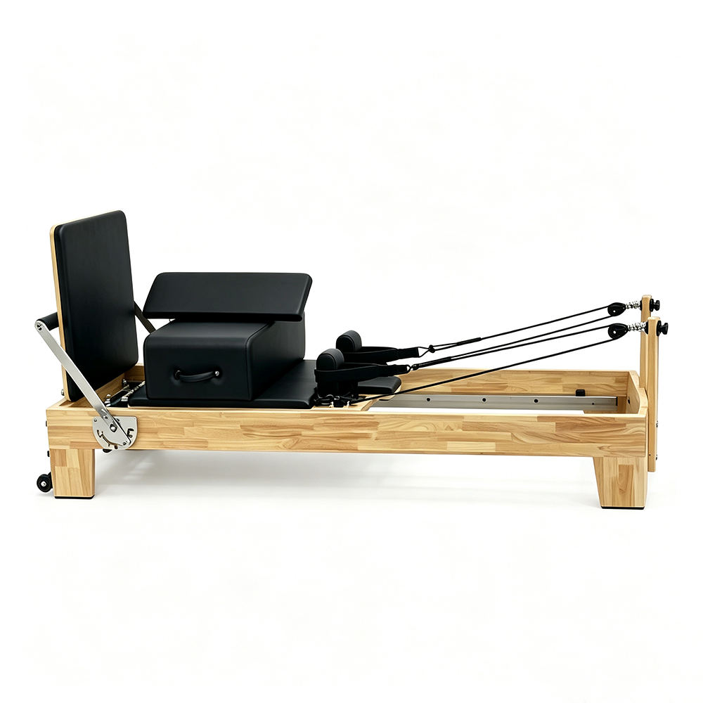 Solid Maple Professional Cadillac Pilates Machine Reformer Combo Customizable Upholstery