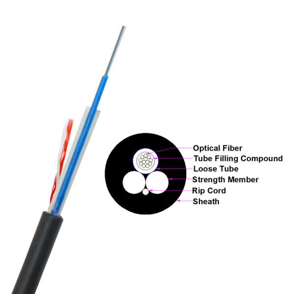 FRP Strength Fiber Optic Outdoor Cable 24 Cores G.652D Type OEM ODM