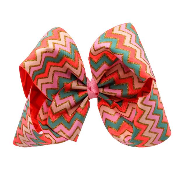 Decorative Butterfly Hair Bow Stripe Patterned Grosgrain Fabric Type