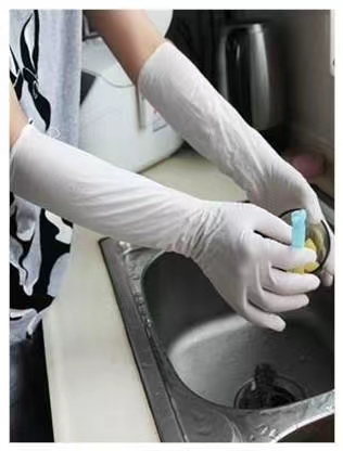 Anti Allergy Disposable Nitrile Glove 16 Inches Industrial Extended Cuff Exam