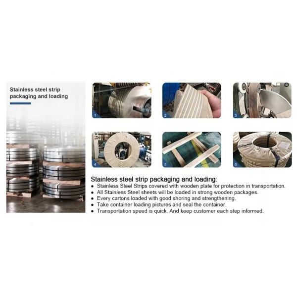 Flat Brushed Stainless Steel Trim Strips 2B 202 1.4833 1.4550 1.4845 Cold Rolled