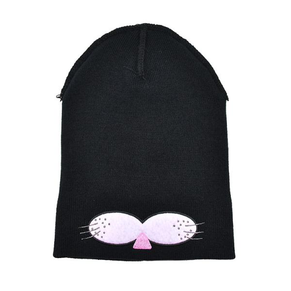 O estilo da tela do poliéster do inverno faz malha o chapéu Slouchy morno dos chapéus de Cat Ear Hat Cute Beanie