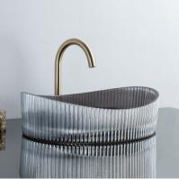 Éviers de comptoir en verre aux couleurs personnalisées, vasque en cristal, lavabo de salle de bain