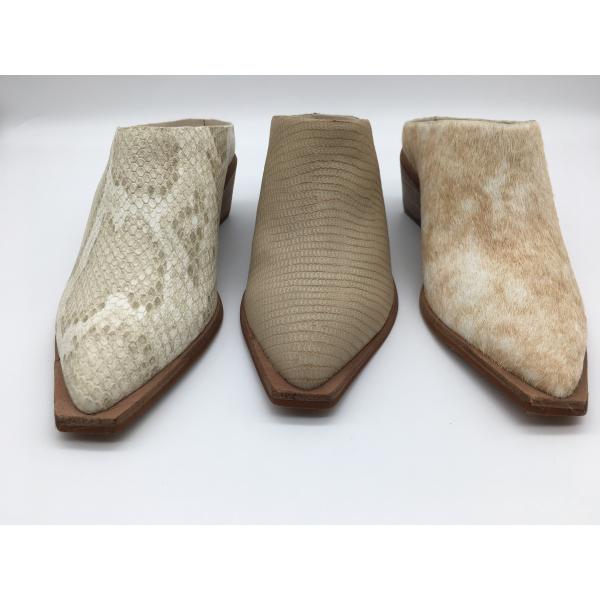 OEM Womens Leather Dress Shoes Closed Toe Pointed Toe Brown ROHS