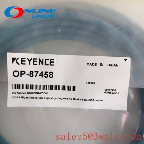 OP-87458 Cable Ethernet KEYENCE (M12 de 4 pines / RJ45) compatible con NFPA79, cable recto de 5 m