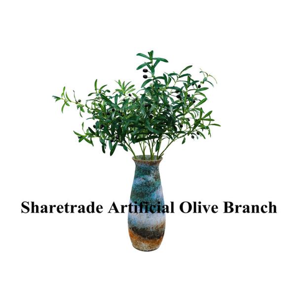 Green Fake Tree Branches With Leaves Artificial Olive Branch Indoor Decor