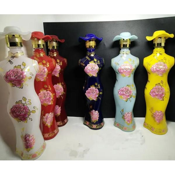 Glass Products 500ml Female Vodka Glass Whisky Red Wine Bottle for Cosmetics Industry