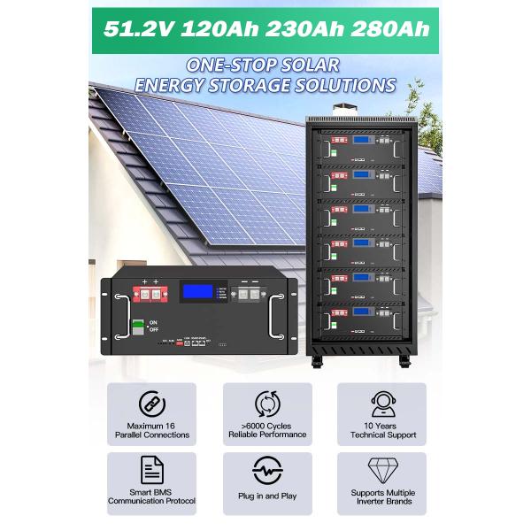 48В 51.2В 120AH LiFePO4 аккумулятор 48В серверная стойка монтаж LiFePO4 аккумулятор с умным BMS