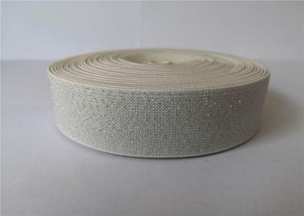 Decorative Woven Polyester Webbing Straps For Panty White Clip Bright Wire 4mm