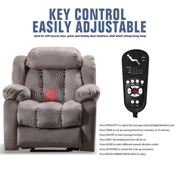 Electric Full Body Massage Elderly Reclining Chair Sofa Customized Flannelette