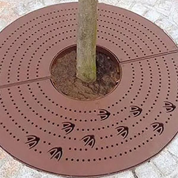 acessórios urbanos para o exterior rua corten aço árvore grelha calçada corte a laser de aço grelha árvore