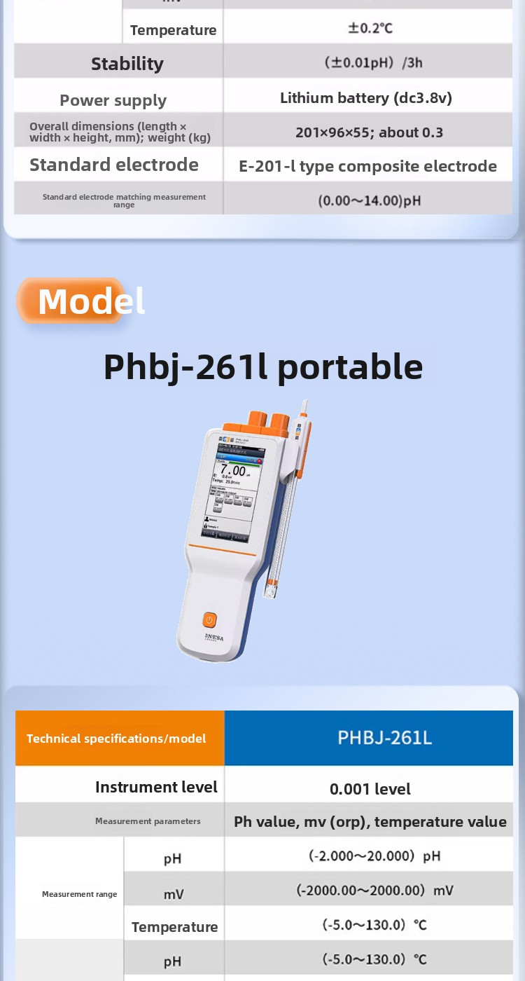 PHS-25 Precision Desktop Digital Acidity Meter pH Tester Portable Laboratory Use Made in Mainland China