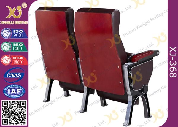 Custom PU Leather Back Auditorium Theatre Seating Chairs With Tablet Arm