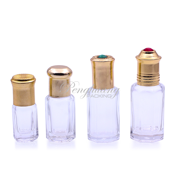 Подгонянные бутылки ролика круга 3ml ясные стеклянные с алюминиевой крышкой золота