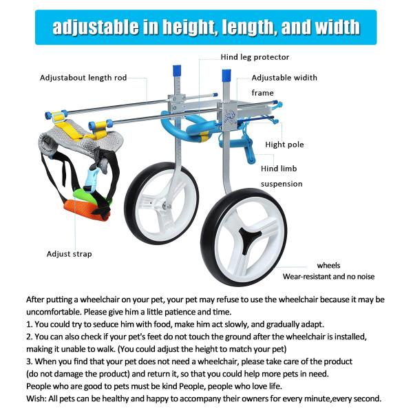 16-20.5'' Disabled Dog Hind Leg Wheelchair Small Doggie Wheelchair