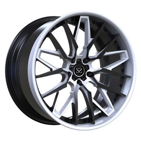 Chevrolet Corvette 2 partes forjou as rodas que das bordas C8 desconcertou a prata Hyper do preto 21inch