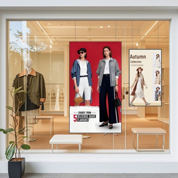 Window Digital Display 43-86 Inch 4K UHD Facing Digital Advertising for Retail Android Commercial Screen