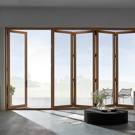 Aluminum Alloy Folding Door French Sliding Folding Door Thermal Insulation Folding Exterior Windproof Aluminum Bi-fold Door