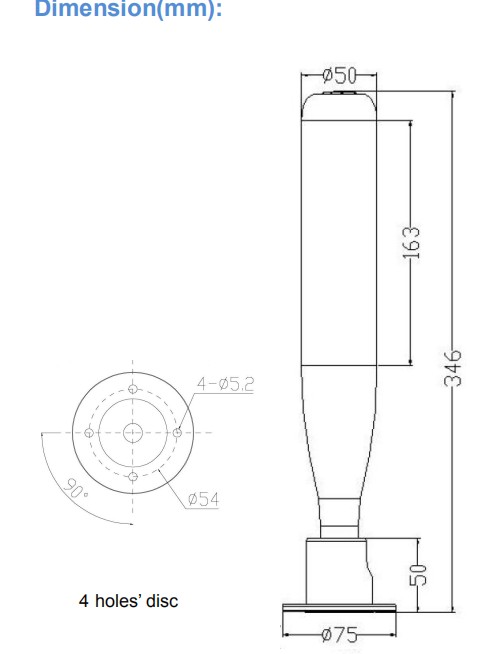 ONN-M4S-A Equipment Indicator Light 24V Milling Machine Warning LED Light With Alarm Buzzer