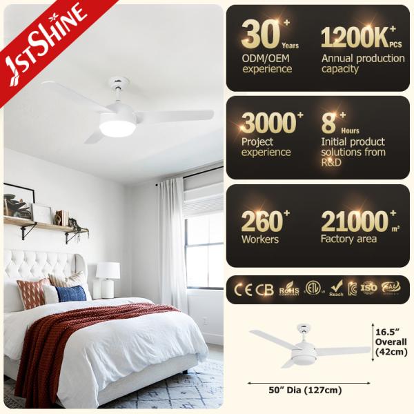 50 polegadas 3 lâmina de MDF 35W 5 velocidades controle remoto Led ventilador de teto com luz