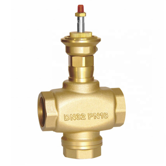 3 Way HVAC Control Parts Electric Brass Dn 20 Valve For Air Condition